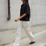 Cargo Pants Linen - Blanc