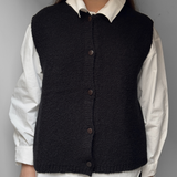 Bouclé Vest Merino Cashmere -  Black