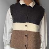 Bouclé Vest Merino Cashmere -  Tricolor