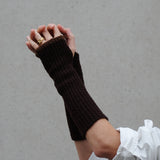 Bouclé Sleeves Merino Cashmere - Chocolate