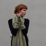 Bouclé Sleeves Merino Cashmere - Matcha