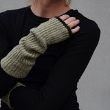 Bouclé Sleeves Merino Cashmere - Matcha