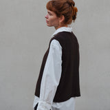 Bouclé Vest Merino Cashmere - Chocolate