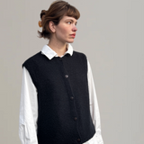 Bouclé Vest Merino Cashmere -  Black