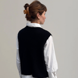 Bouclé Vest Merino Cashmere -  Black