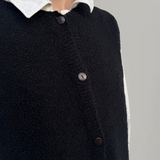 Bouclé Vest Merino Cashmere -  Black
