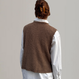 Bouclé Vest Merino Cashmere -  Caramel