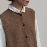 Bouclé Vest Merino Cashmere -  Caramel
