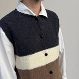 Bouclé Vest Merino Cashmere -  Tricolor