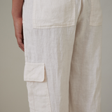 Cargo Pants Linen - Blanc