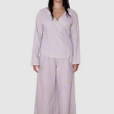 Airbrushed Wrap Top Organic / Recycled Cotton Lavendar