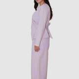 Airbrushed Wrap Top Organic / Recycled Cotton Lavendar