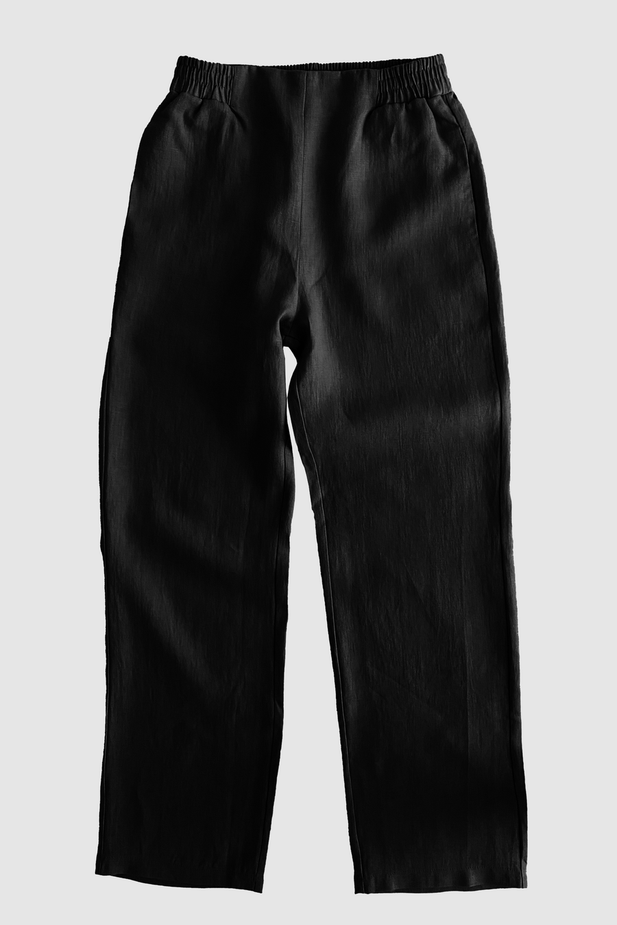 Straight Trousers Linen - Black