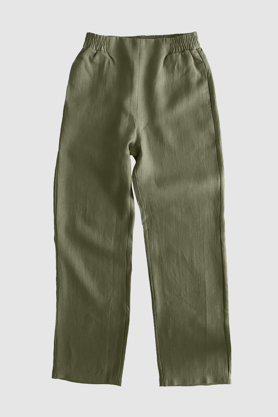 Straight Trousers Linen - Olive