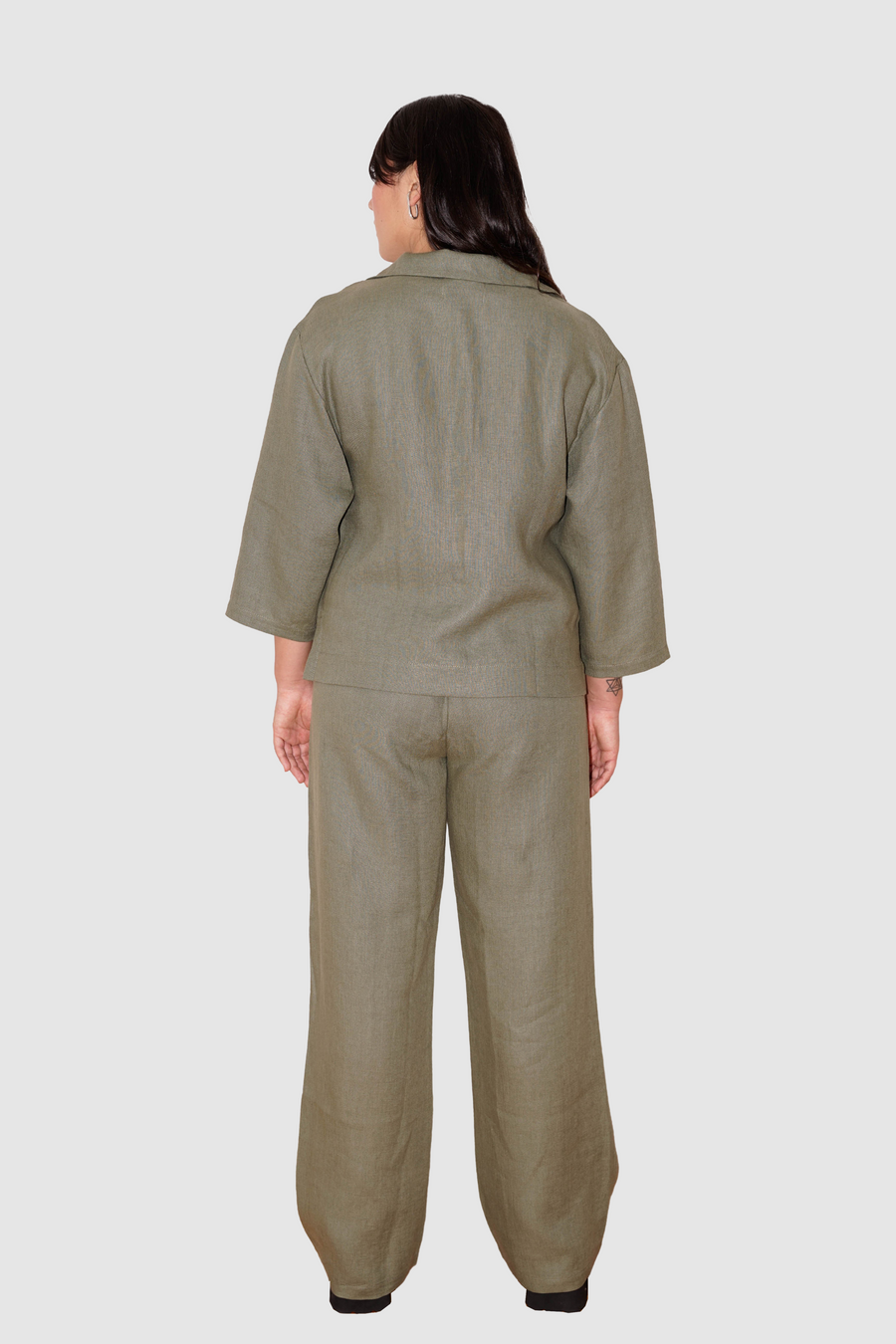 Straight Trousers Linen - Olive