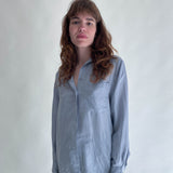 Vintage Silk Shirt Blue-Grey No. 8