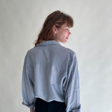 Vintage Silk Shirt Blue-Grey No. 8