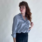 Vintage Silk Shirt Blue-Grey No. 8